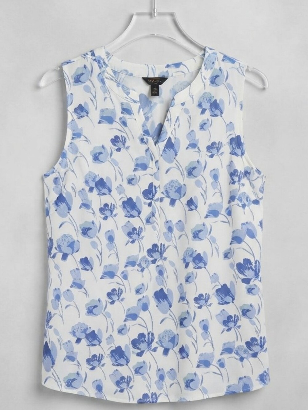 Talbots Blue and White Floral Blouse